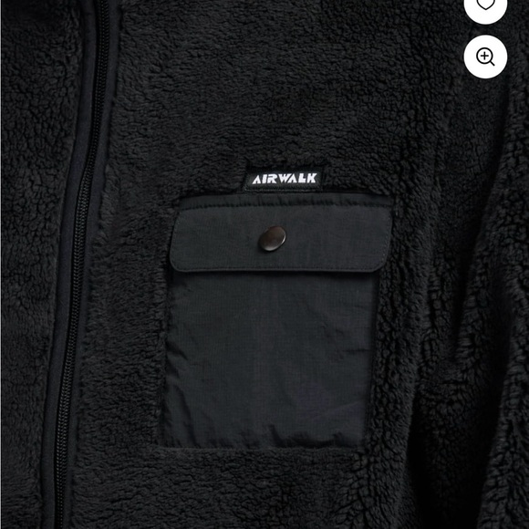 Airwalk Black Sherpa Jacket with Pocket - Picture 3 of 6
